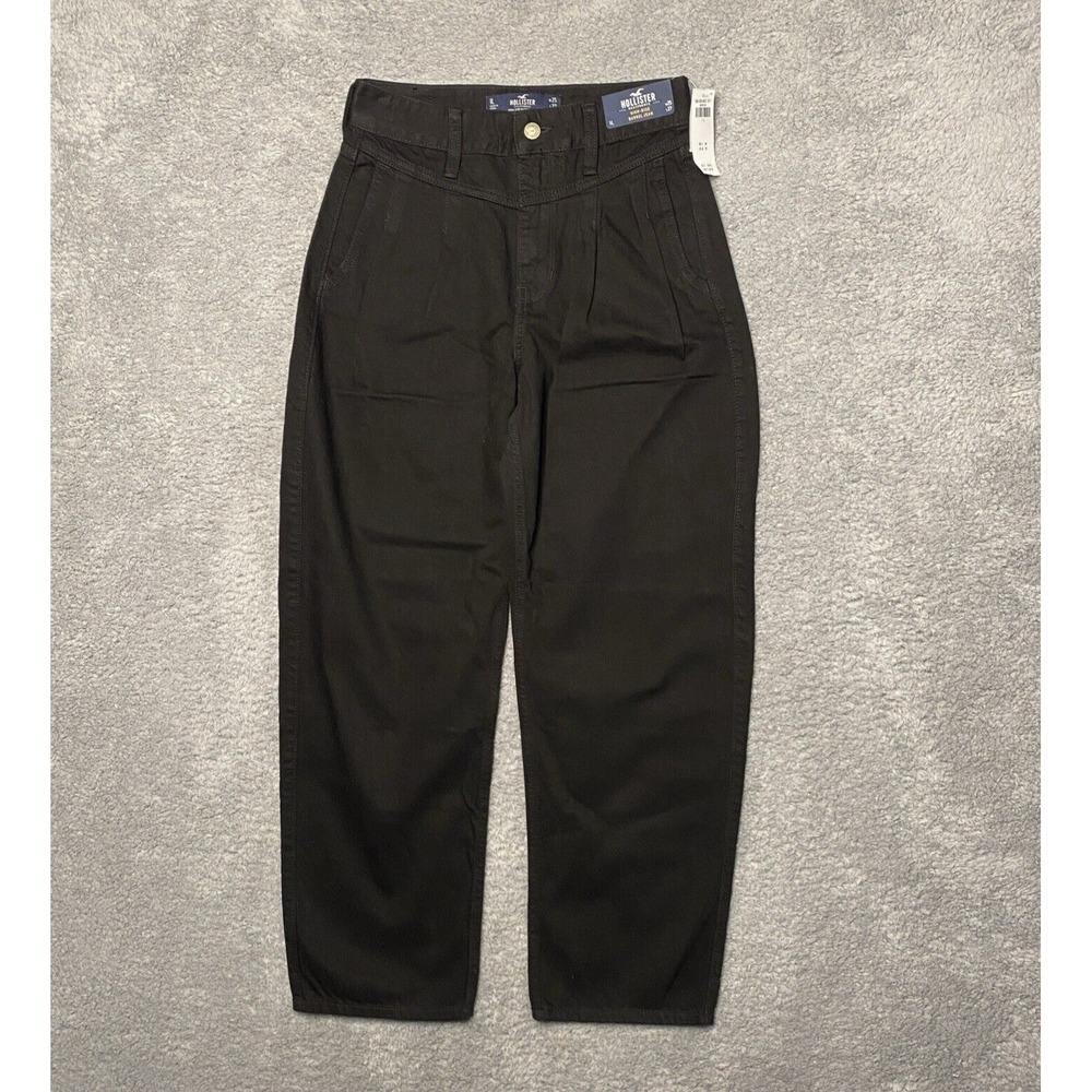 Hollister Jeans Womens Size 1L Barrel High Rise Black Denim Boho Grunge Witchy